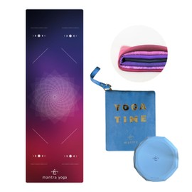 Mantra Yoga Travel PRO 1.5mm with Knee Pad and Bag - Foldable Fitness & Exercise Mat | Lightweight, Compact & Eco-Friendly | Non-Slip & Washable | For All Types of Yoga | 72" L x 24" W | 2.6 lbs