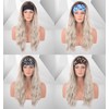 VEBONNY Headband Wigs, Synthetic Blonde Wigs with Headband (Detachable), Ombre
