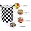 19.7 Inch Round Laundry Hamper Black Check Laundry Basket Fabric