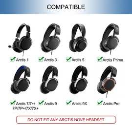 GEVO Ear Pads Replacement for SteelSeries Arctis 1/3/5/7/7+/7P/7P+/7X/7X+/9/9X/Pro/Prime (Do Not Fit Any Arctis Nova) Headset, Earpads Cushions with Memory Foam (Mesh Black)