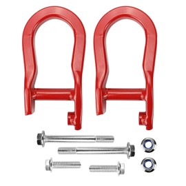 Front Tow Hooks Ring Compatible with 2007-2019 Chevy Silverado GMC Sierra 1500 Front Lower Bumper Trailer Ring Replace 84192871 Red 2Pcs