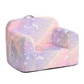 Tiita Kids Sofa, Childrens Couch with Carry Handle, Portable Toddler Foam Sofa Couch, Glow in The Dark Nursery Kids Couch, Lightweight Kids Chair for Playroom, Dorm Room, Small Space, Twill Pegasus