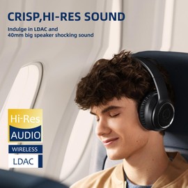 DAILJMON Noise Cancelling Headphones Wireless Bluethooth V5.3,Foldable over ear headphones with Dual 40MM Big Spearker HiFi Stereo Sound Deep Bass,60H Playtime Wireless Headset for PC Cellphone(Black)