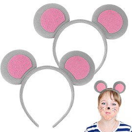YOLUFER 2 Pcs Animal Ears Headbands Cute Mouse Ears Headband Costume Accessories for Festivals,Cosplay,Party,Holidays, Normal, Pink