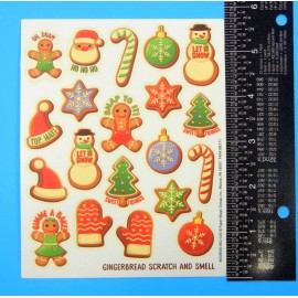 Eureka GingerBread Christmas Cookies Eureka Scratch & Sniff Sticker Sheet Rare