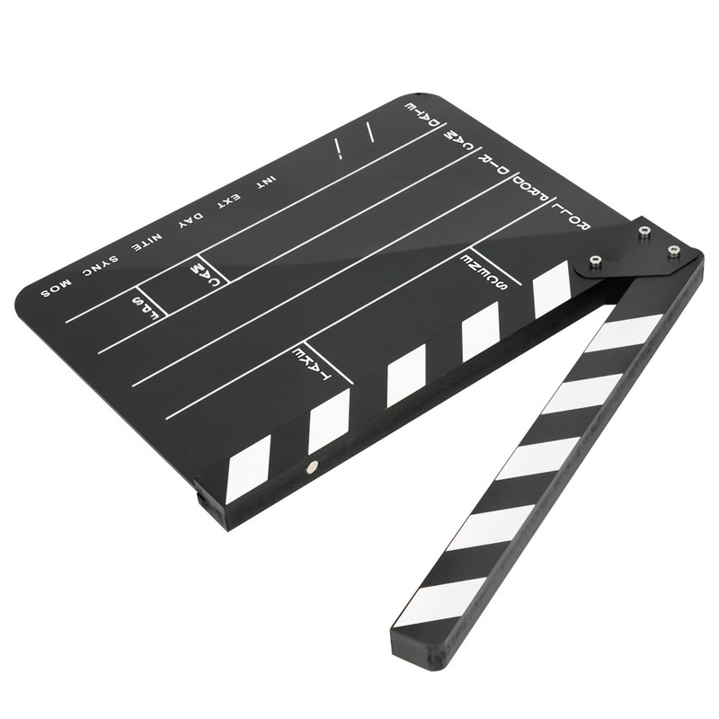 30x25CM Acrylic Clapperboard Professional Movie Film Action Clap Director Photography