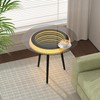 Bigbiglife Round Table, Side Table with Led Light, Luxury Metal