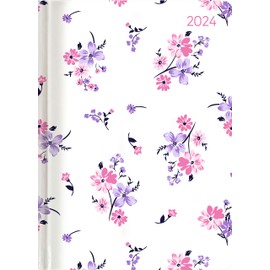 Ladytimer Midi Flowers 2024 - Pocket Calendar 12 x 17 cm - Flowers - with Matte Film - Note Book - Weekly - 192 Pages - Alpha Edition