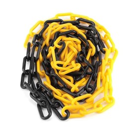 Yellow and Black Plastic Chain Barrier 3 Meter Length, 6 mm Thickness | Plastic Chain Link for Crowd Control | Safety Link for Construction, Road Safety Warehouse | Plastic Chain Barrier for Warning