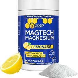 Natural Stacks Magtein Magnesio Treonato Glicinato Taurato Polvo Magtech Bebida Limonada Azúcar Complejo Triple Quelado 200 Favorece