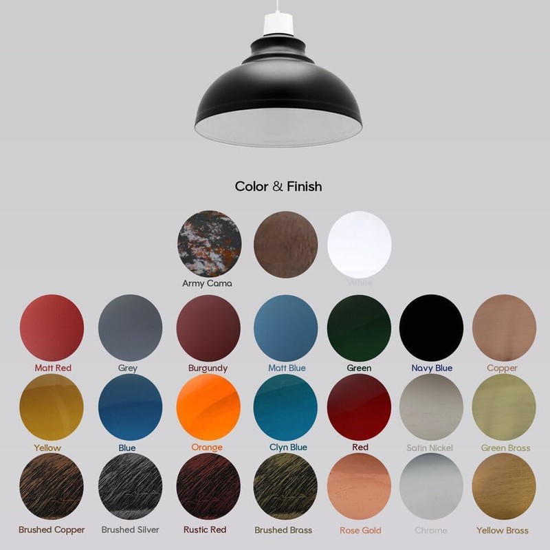 LEDSone Metal Ceiling Lamp Shade 29cm Easy Fit Light Pendant