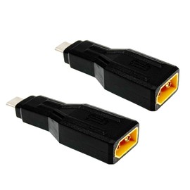 ZHUOYUEFSC 2Pcs XT60 to USB C Adapter，XT60 Male to USB Type-C Male Charging Connector for Notebook, Projectors, LED, Robot Vacuum,and Other Typec Devices