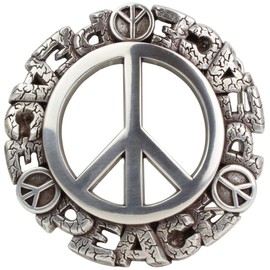 BELTINGER Belt Buckle Peace 4.0 cm | Buckle Interchangeable Buckle Belt Buckle 40 mm Solid | Interchangeable Belt up to 4 cm, silver