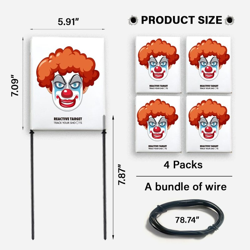 4 Pack Splatter Reactive Targets,Shooting Targets for The Range,Shooting Target,Target