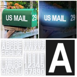 Seloom 148 PCS 3" Reflective Mailbox Numbers Stickers for Outside,White Letter and Number Stickers Address Numbers for Mailbox,Self Adhesive Vinyl Waterproof House Decal for Door Cars Home