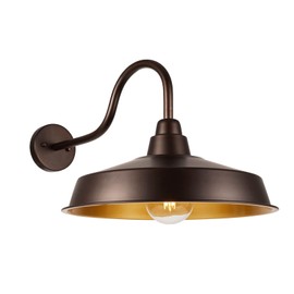 Diyel Barn Light Outdoor, 16 Inch Dome Large Farmhouse Exterior Light Fixture Wall Mount, Industrial Outdoor Wall Sconce Outside for House, Shop, Front Porch, Garage, Entryway, Orb, 1 Pack