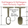 Oval Closet Rod End Hanger | Satin Brass | 1