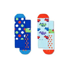 Happy Socks Kids 2-Pack Anti slip Car Sock, Light Blue