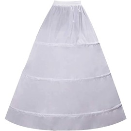 RULTA Women A-Line white Full Length 3 Hoops Crinoline Petticoat Underskirt for Wedding Dress Ball Gown (3hoops, white)