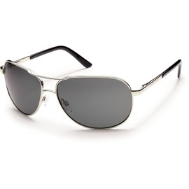 Suncloud Aviator Polarized Sunglasses, Silver, Medium