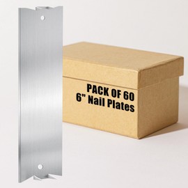 YVTCRTCW 60 Pack 6 x 1.5 inch Heavy Duty Nail Plates, Stable Structure Nail Plates Electrical for Wood Studs, Iron Galvanized Quick Installation Nail Guards for Studs, Renovation Preparation Tools
