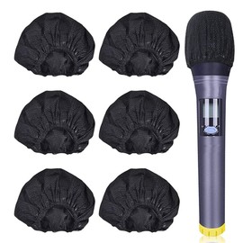 Pack of 40 Disposable Non-Woven Fabric Microphone Covers, Antibacterial Mic Cover, Microphone Cover for Most Portable Microphones, Karaoke, Concerts, Karaoke Recordings - Black