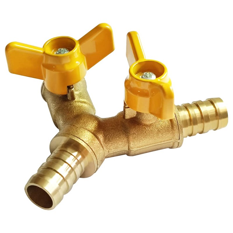 Uenede Brass 1/2 Inch 3-way Y-shaped Shut-off Ball Valve with