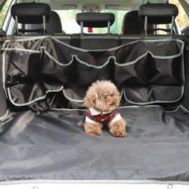 Llamas SUV Cargo Liner for Dogs with Storage Bags Waterproof Anti-Slip Prevent Scratch Dog Seat Cover Mat Against Dirt & Fur Universal Fit (Black)