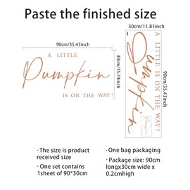 A Little Pumpkin is On The Way Decal - Pumpkin Themed Gender Reveal Baby Shower Party Decal Sign - Thanksgiving Day Baby Shower Decoration (A Little Pumpkin Decal)