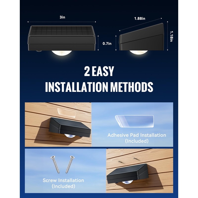 FabStyl Solar Fence Lights Outdoor Waterproof, Fence Light Solar Powered