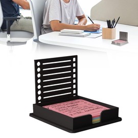 Sticky Note Holder Compatible with Post It Notes, Stencil for 3x3 Notes, Organizer & Dispenser(Black)