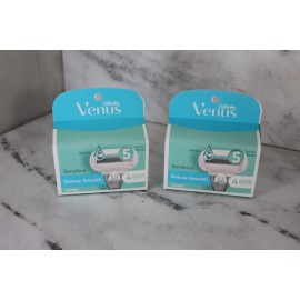Gillette Venus Sensitive Deluxe Smooth 5 Blade Cartridges 2 Boxes of 4 Refills
