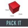 Pack it Caja Rígida Regalo Cubo Rojo 15x15x15 cm Base