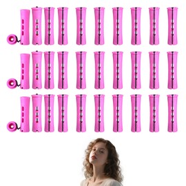 30 Pcs Perm Rods,Perming Kit,Perming Rods,Perm Rollers,Large Perm Rods,Perm Rods With Rubbers,for Women With Elastic Rubber Band Non Slip Plastic For Natural Hair Long Short Hair Styling Tool