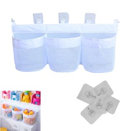 Eabdice Badewannenspielzeug Aufbewahrungstasche, Bad Spielzeug Netz, Badewannenspielzeug aufbewahrung, Aufbewahrung und Sortierung von Spielzeug (weiß)