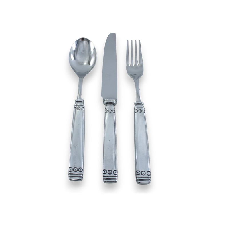 Cavagnini Handmade 18/10 Steel and Pewter Cutlery Set of 3