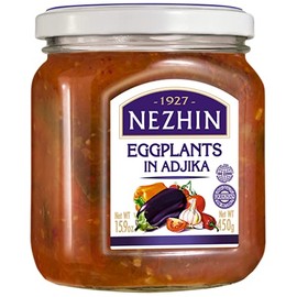 2 Pack Nezhin Eggplants In Adjika Raw Materials GMO Free Glass Jar 15.9 OZ / 450 gr