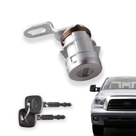 Predep Tailgate Door Lock Cylinder with Key Set Compatible with 2007-2013 Toyota Tundra Rear Door Lock Cylinder Replace 69055-0C010