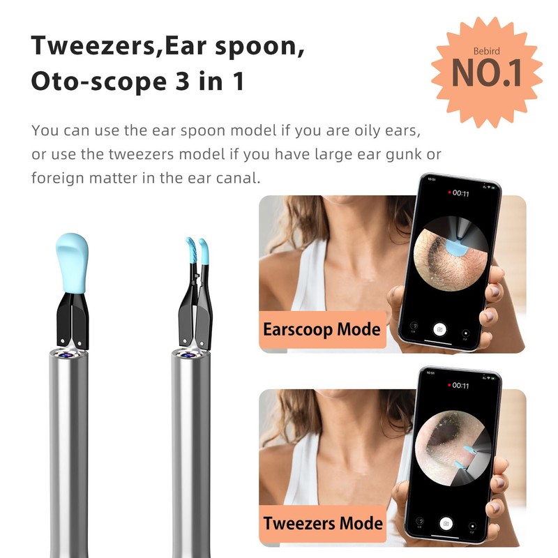 Bebird Pro Note5 Ear Picker with Camera Tweezers, Wireless Wax
