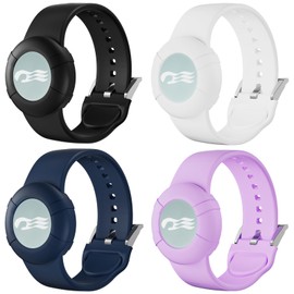 MAKCPOIMER Princess Medallion Sport Band Accessory, 3/4 Pack Silicone Wristband for Holding Carnival Ocean Medallion, fit Men Women (4P-Black+MidnightBlue+Purple+White, Medium-Large)