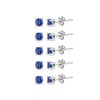 5-Pair Set Sterling Silver Nice Blue 3mm Round Stud Earrings