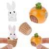 Pack of 7 Miniature Rabbits, Bunny Easter Decoration, Rabbit Figures,