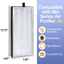 40 Replacement Filter | Compatible with MA Series Air Purifier 40 | 3 Stages Filtration | True HEPA H13 Filter | 4-Pack