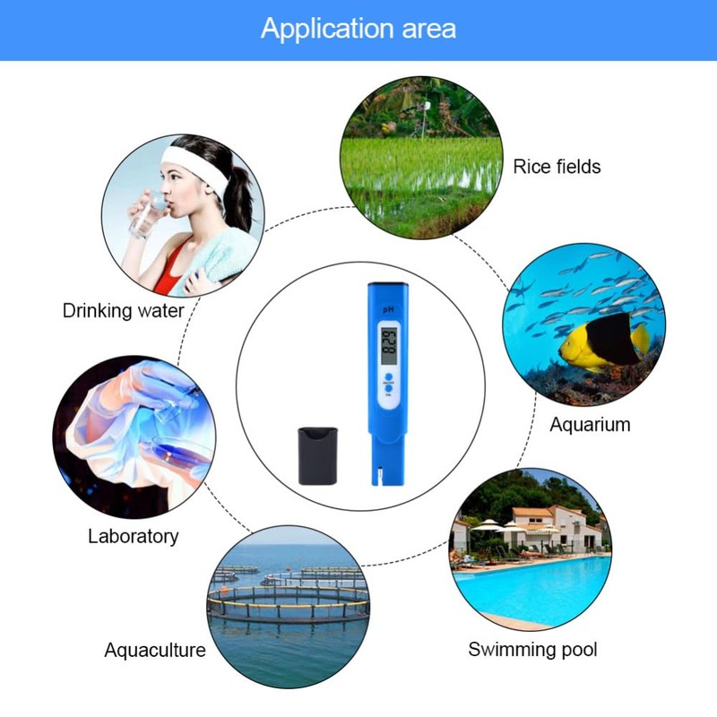 SagaSave 1Pcs pH Meter, 0.00-14.00 pH High Precision pH Pen,