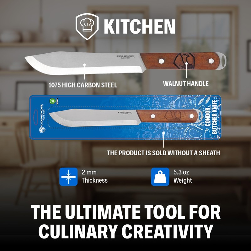 Condor Tool & Knife Butcher Knife - 1075 High Carbon