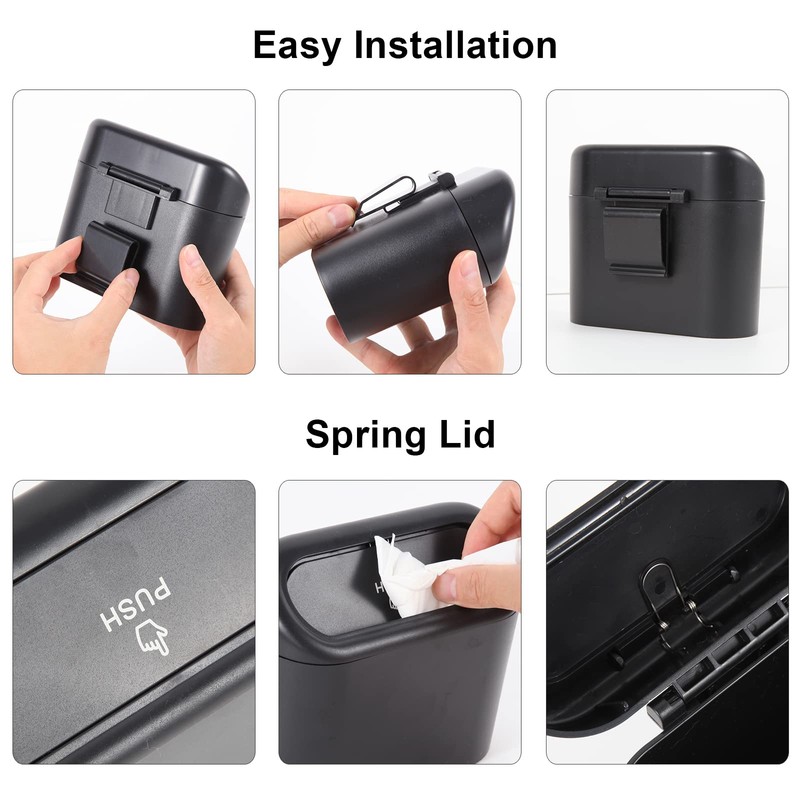 EnthuLove 2 Packs Mini Car Trash Can Bin with Lid