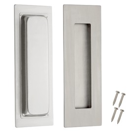 Kindoodos Sliding Barn Door Finger Pull, Recessed Flush Pulls, Stainless Steel Invisible Handle for Closet Door Hardware with Flat Bottom(6 inch,2 Pack)