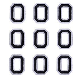 GYGYL Iron on Letters Patches, 9Pcs of 2 Inch Black Letter O Patches, Alphabet Embroidered Patch for Clothes, Dress, Hat, Socks, Jeans, DIY Accessories