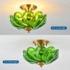 HuixuTe Modern Semi Flush Mount Ceiling Light, 3-Light Gold Close