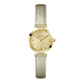 GUESS Women's 28mm Watch - Gold Tone Strap Champagne Dial Gold Tone Case